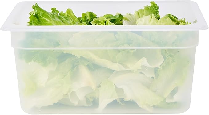 Restaurantware Food Pans Pack of 10 Plastic Rectangle Food Containers Half Size with Traceability Label, Storage Containers Dishwashable Hot Cold Friendly for Restaurants Buffet Commercial Use