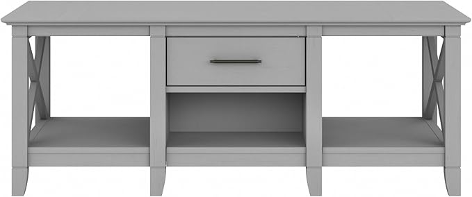Bush Furniture Key West Coffee Table with Storage in Cape Cod Gray