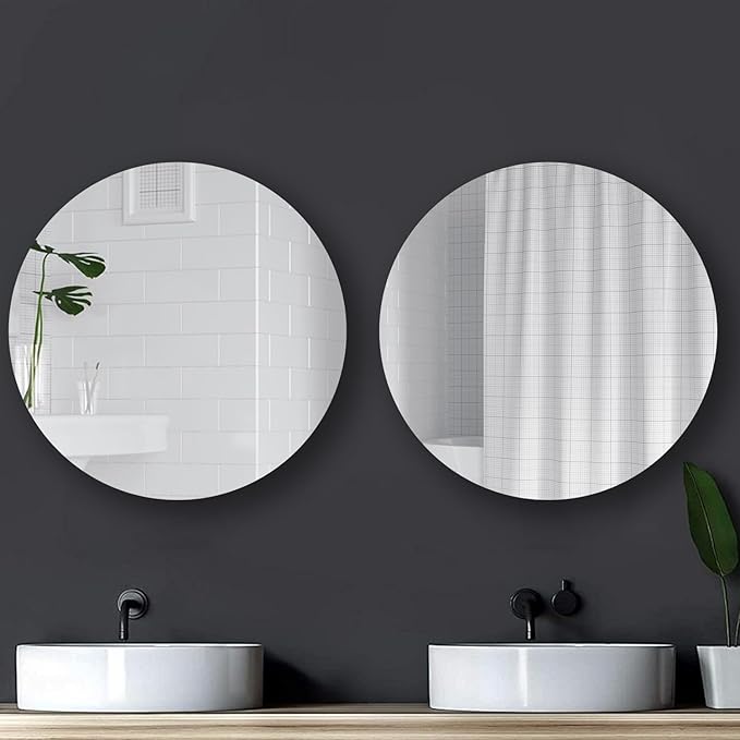 Round Bathroom Medicine Cabinet, 30 Inches Frameless Circle Mirror Cabinet Wall Mounted Cabinet with Surface Mount Installation