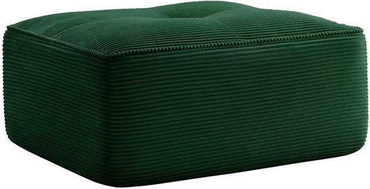 Green Ottoman for Modular Sectional Sofa, Corduroy Deep Seat for Oversized Compressed Boneless Sectional Couches for Living Room Bedroom Apartment, Cloud Sofa Couch, Memory Foam, No Assembly