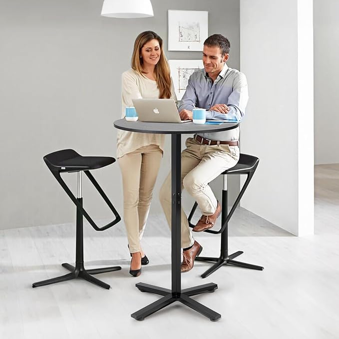 Bar Table,41 Inch Height Cocktail Table Round Bistro Bar Table with Metal Frame and Cross Base for Home,Kitchen Dining,Bar,Black