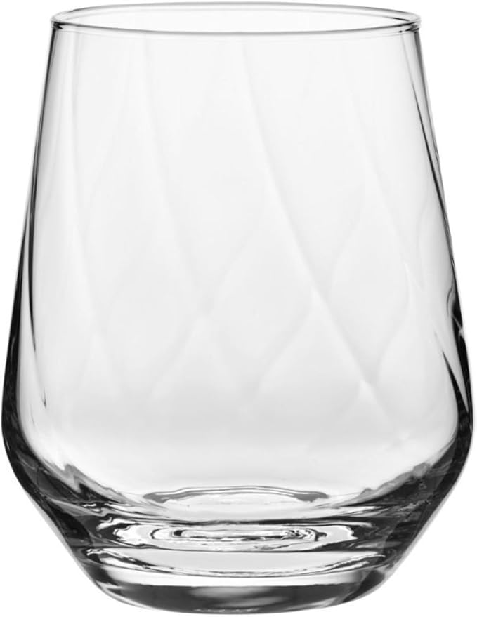 Krosno Textured Drinking Glasses,Set of 3, Water and Juice, Wine and Cocktails,14,54 fl. oz, Splendour LUMI Collection, Ideal for Everyday Use, Drinking Glasses, Dishwasher Safe, Made in Europe