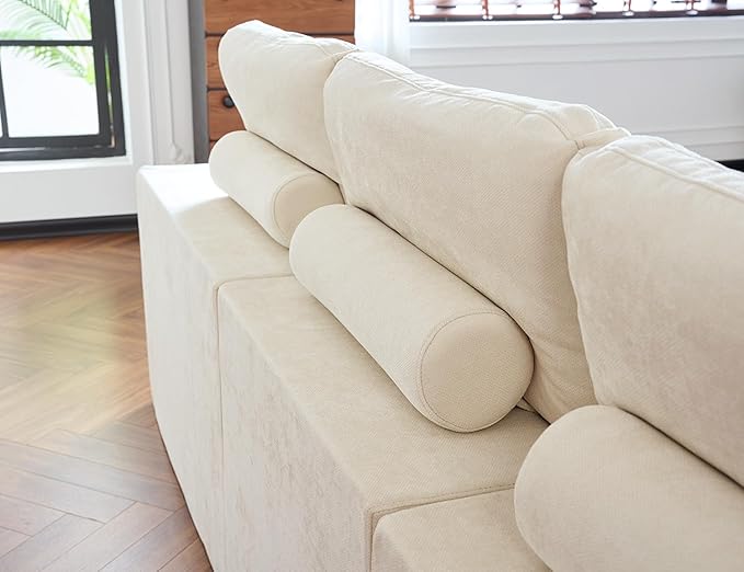 Cloud Couch Boneless Loveseat, 78” Modular Sectional Sofas for Living Room, Comfy Deep Seats, No Assembly, Bedroom, Dorm, Apartment, Beige