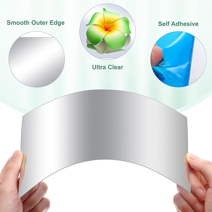 80 Pcs Flexible Mirror Sheets Self Adhesive Non Glass Mirror Tiles Stickers Peel and Stick Wall Sticker Plastic Wallpaper for Home Door Wall Decor(4 x 6 Inch)