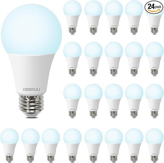 A19 LED Light Bulbs, 100 Watt Equivalent LED Bulbs, Daylight 5000K, 1500 Lumens, E26 Standard Base, Non-Dimmable, 13W Bright White LED Bulbs for Bedroom Living Room Home Office, 24 Pack