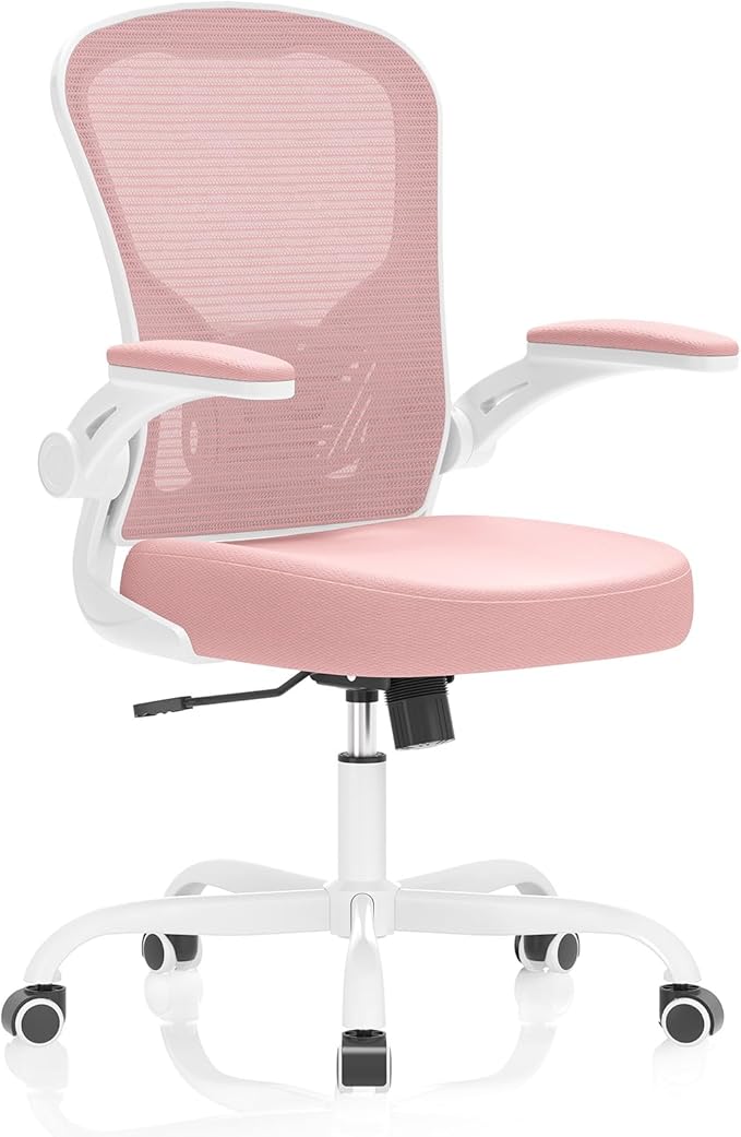 Synorla Office Chair, Ergonomic Desk Chairs 330LBS Capacity High Back Mesh Computer Chair with Flip-up Armrests, Comfy Work Chair with Adjustable Lumbar Support