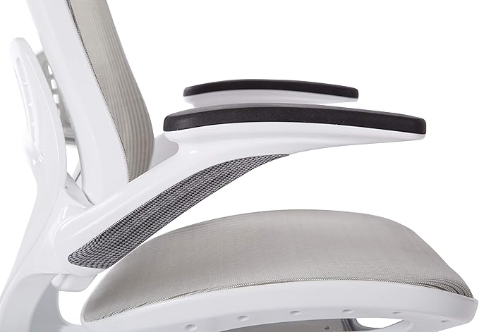 Office Star Ventilated Manager's Office Desk Chair with Breathable Mesh Seat and Back, White Base, White