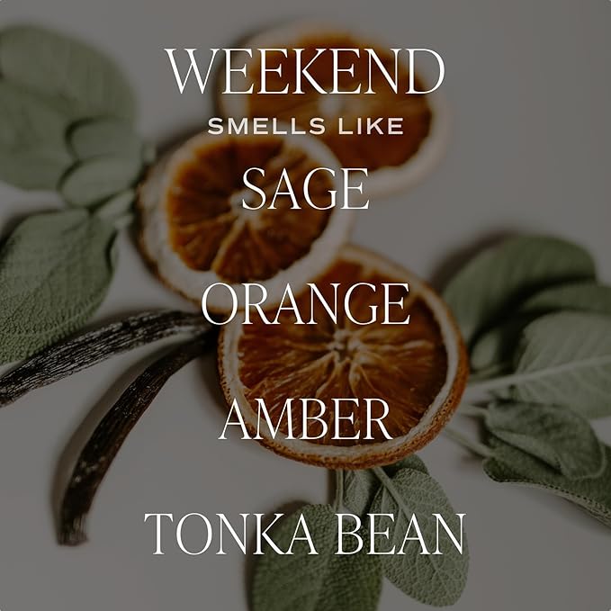 Sweet Water Decor Weekend Candle - Soy Citrus, Grapefruit, Sage, Amber, and Oakmoss Scented Spring Candles for Home - 11oz White Jar with Wood Lid, 50+ Hour Burn Time, Made in The USA