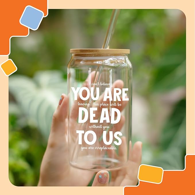 NewEleven Coworker Leaving Gifts - Gifts For Coworker Farewell, Going Away, Goodbye, New Job - Good Luck Presents For Friends, Boss, Women, Work Bestie – 16 Oz Coffee Glass