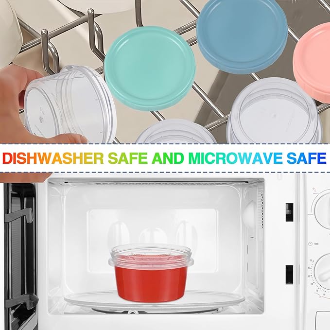 6pcs 8 oz Plastic Containers with Screw Lids, Reusable Clear Food Storage Containers with Pen and Brush for Snack Salad Fruit, Leakproof Small Freezer Containers, Microwave & Dishwasher Safe