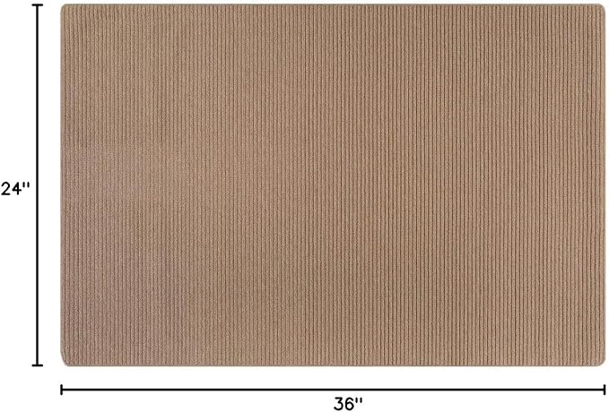 Non Slip Beige Solid Rubber Back Thing Door Mat for Entryway 2x3 for Kitchen, Rug for Bathroom, Stain Resistant Easy Cleaning Non Shedding Carpet Beige 2 x 3