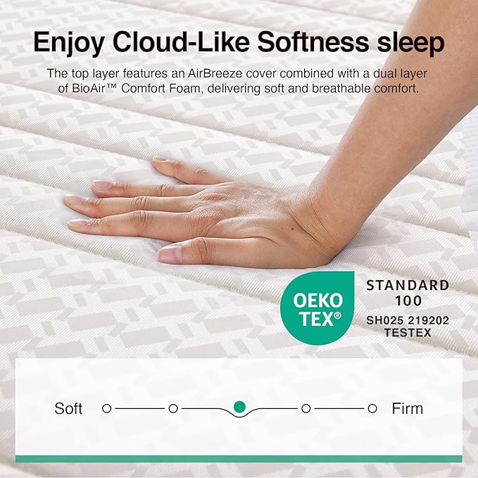 Novilla Twin Mattress, 6 Inch Twin Size Mattresses in a Box with Smarts™ Coil for Pressure Relief, Medium Plush Foam and Spring Hybrid Colchones with CertiPUR-US Certified for Kids
