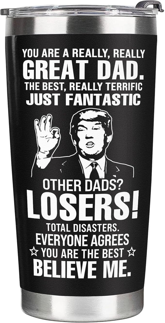 Christmas Gifts for Dad, Men - Gifts for Dad from Daughter, Son - Dads Birthday Gift Ideas, Happy Birthday gifts for Dads, Fathers - Best Dad Ever Gift, Present for dads - 20 Oz dad Tumbler
