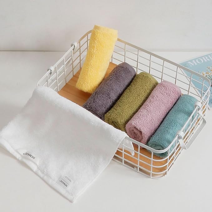 SEMAXE 100% Cotton Washcloths 12-Pack, 13 × 13 Inch Soft Luxury Face Towels – Super Absorbent & Quick-Dry, Premium Cloth with Hanging Loop, Oeko-TEX Certified, Gift-Ready Box