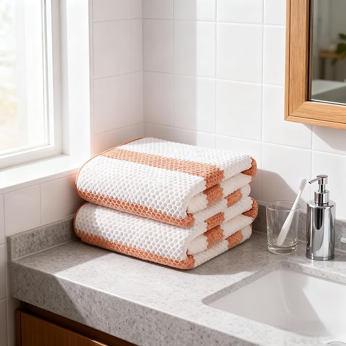 2-Pack Microfiber Bath Towels (27x54 Inches) - Ultra Soft & Quick Dry, 3X Absorbency, Lightweight for Gym, Yoga, Travel & Spa - Perfect for Home, Fitness & Post-Workout