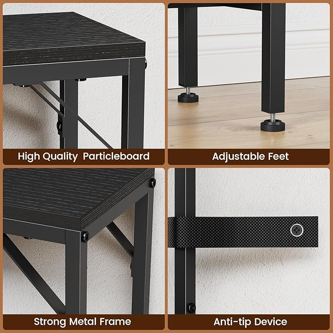 Small Console Table with Storage Basket, 31.5'' Couch Table Behind Sofa, Entryway Table, Sofa Table, Narrow ConsoleTable, Display Table for Hallway, Foyer, Living Room, Black