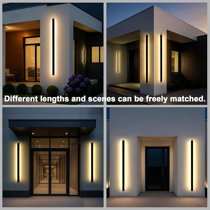 92.5" Modern Outdoor Wall Lights,Long Outdoor Wall Sconce for House, Waterproof Ip65 Linear Wall Light, 70W LED 3000K Light Fixture for Porch, Garage