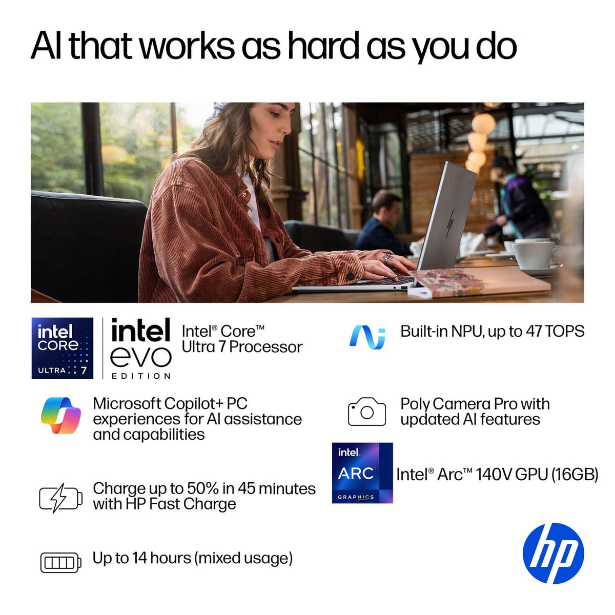 HP OmniBook 7 Flip 16" 2-in-1 Laptop, Intel Ultra 7 258V, 32GB DDR5 1TB SSD