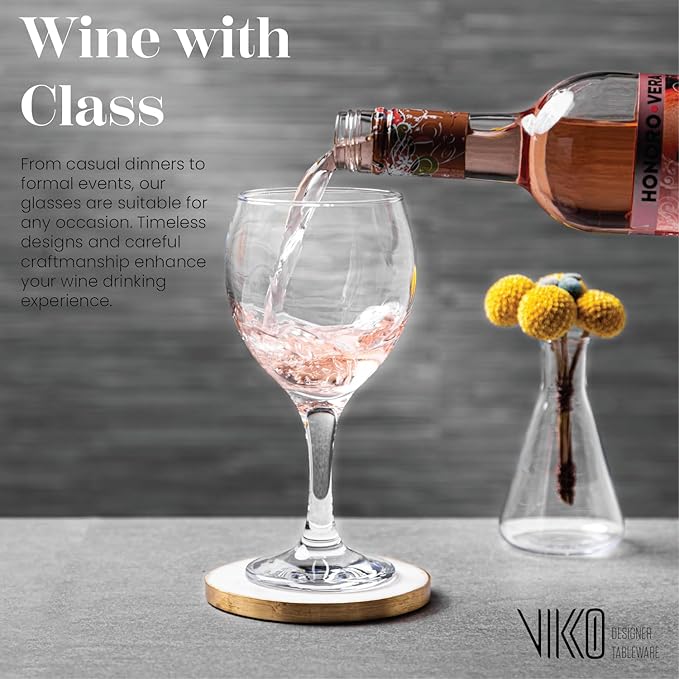 Vikko Drinking Glasses, 11 Oz Drinking Glasses Set of 12, Crystal Clear Glass Cups for Water or Juice, Highball Glass Tumbler & Water Glasses for Drinking…