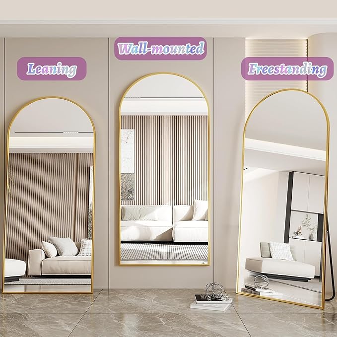 Floor Mirror, 41"×81" Full Length Mirror with Stand for Bedroom Living Room, Gold