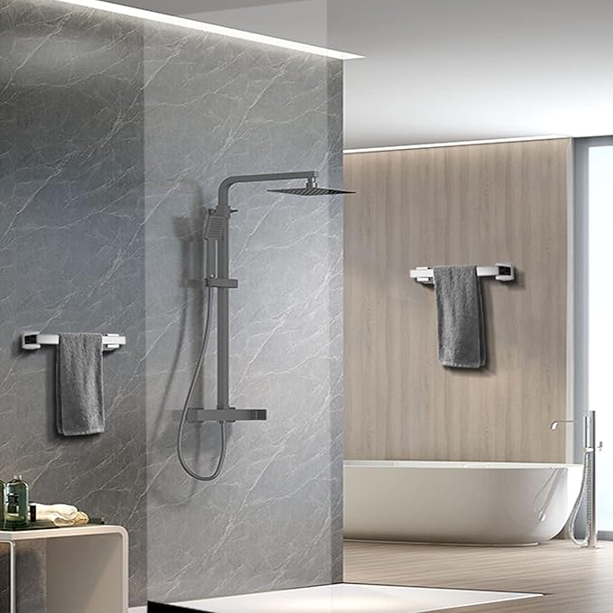 LANC 2-Pack 16-Inch Towel Bars for Bathroom Wall Mount, Total-18 Chrome Single Towel Racks Hand Towel Holders SUS304 Stainless Steel Towel Hanger Polished Towel Rods,A8804-4CP