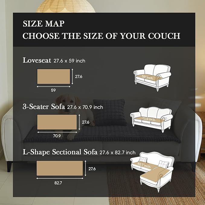 Couch Cover (MTG-Dark Gray, 27.6" x 70.9")