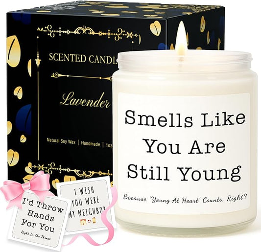 Gifts for Women, Birthday Gifts for Women, Unique Friendship Christmas Gift for Mom, Womens, Best Friend, Her, Sister, Bestie, Funny Lavender Scented Candles with Replaceable Stickers Gift Ideas