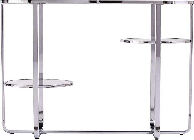 SEI Furniture Maxina Console Table, Polished Chrome