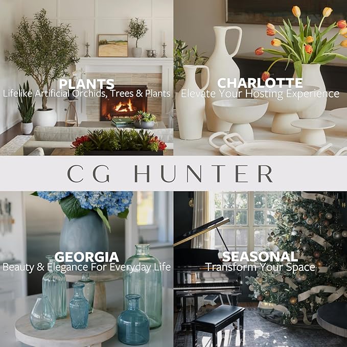 CG Hunter Holiday Collection Faux Wreath, Premium Artificial Indoor and Outdoor Large 28" Magnolia, Eucalyptus, Pinecone, Needle Pine Christmas Wreath, Christmas Decorations and Holiday Greenery