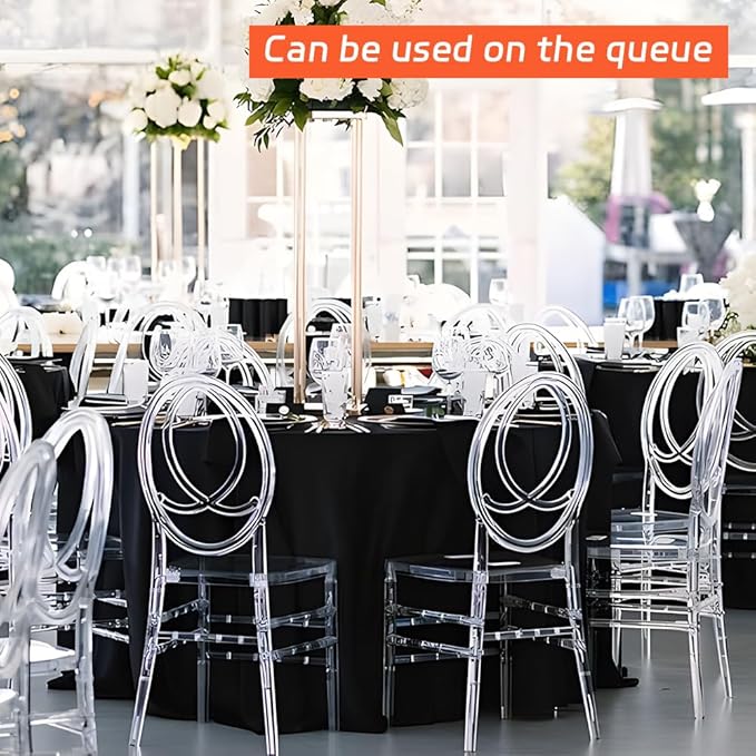 Cuckan 120 Inch Round Tablecloth, 10 Pack Black Stain Resistant and Wrinkle-Free Polyester Table Cover for Wedding, Banquet, Party, Restaurant