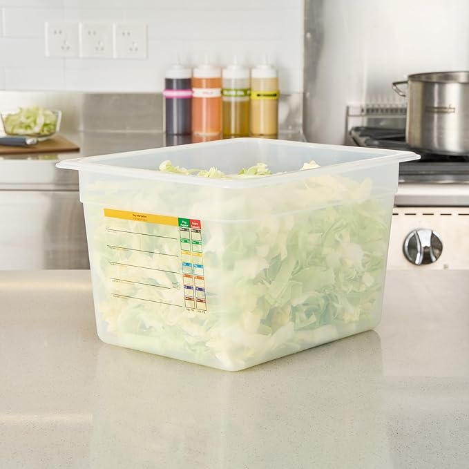 Restaurantware Food Pans Pack of 10 Plastic Rectangle Food Containers Half Size with Traceability Label, Storage Containers Dishwashable Hot Cold Friendly for Restaurants Buffet Commercial Use