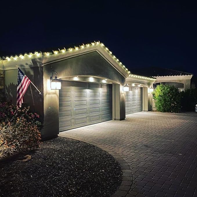 Novelty Lights 25 Feet 25 Light C9 Diamond Faceted LED String Lights, Warm White, Pre-Lamped Holiday Lights on Green Wire, UL Listed Indoor/Outdoor, Connectable End-to-End
