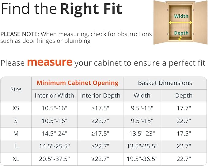 Expandable Pull Out Drawers for Cabinets, Kitchen Cabinet Slide Out Shelves, Adjustable Roll Out Drawers, X-Large 1 Pack