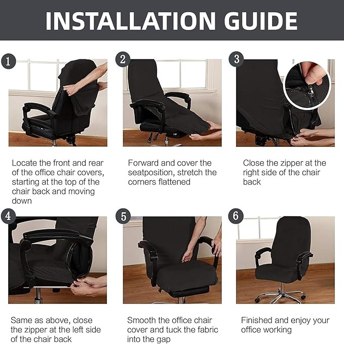 Velvet Plush Ergonomic Comfortable Office Chair Cover - Cat Proof Stretchable Protector for Mesh Office Desk Chair with Wheels and Armrest - Comfy Executive Office Chair for Adults, Khaki, XL