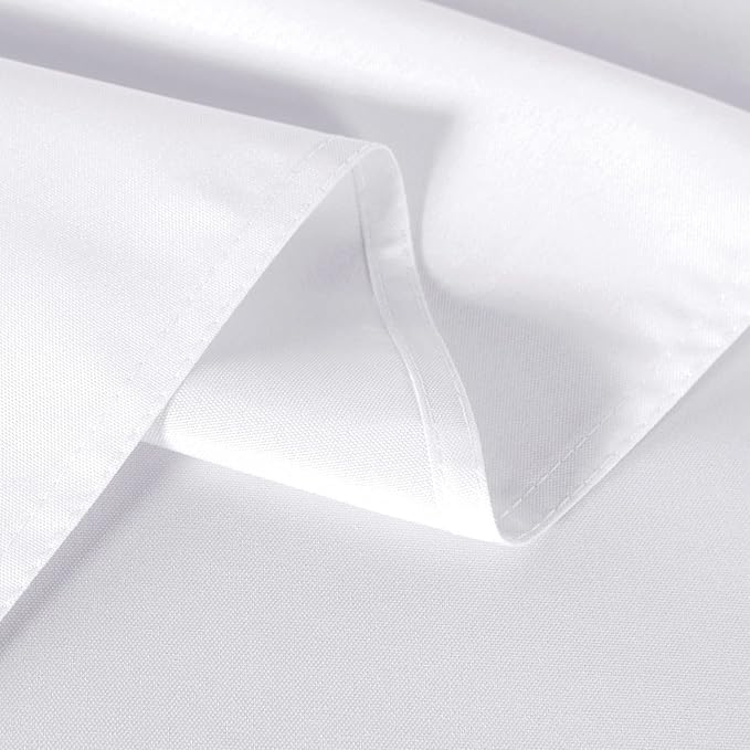 sancua 8 Pack White Tablecloth 60 x 102 Inch, Rectangle Table Cloth for 6 Feet Tables - Stain and Wrinkle Resistant Washable Polyester Table Cover for Dining Tables, Buffet Parties and Camping