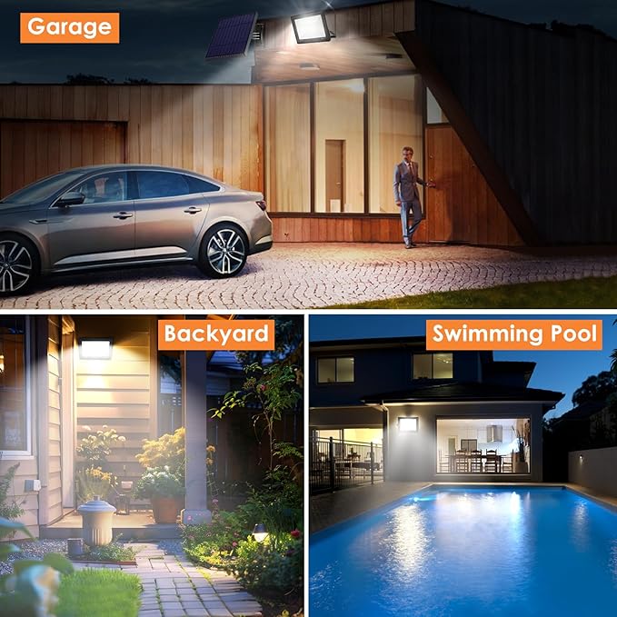 50W LED Flood Light Outdoor 6500K Daylight White,7000LM Super Brighter LED Work Light,IP66 Waterproof Security Light with Switch and Plug for Garage, Garden, Yard, Stadium 2Pack