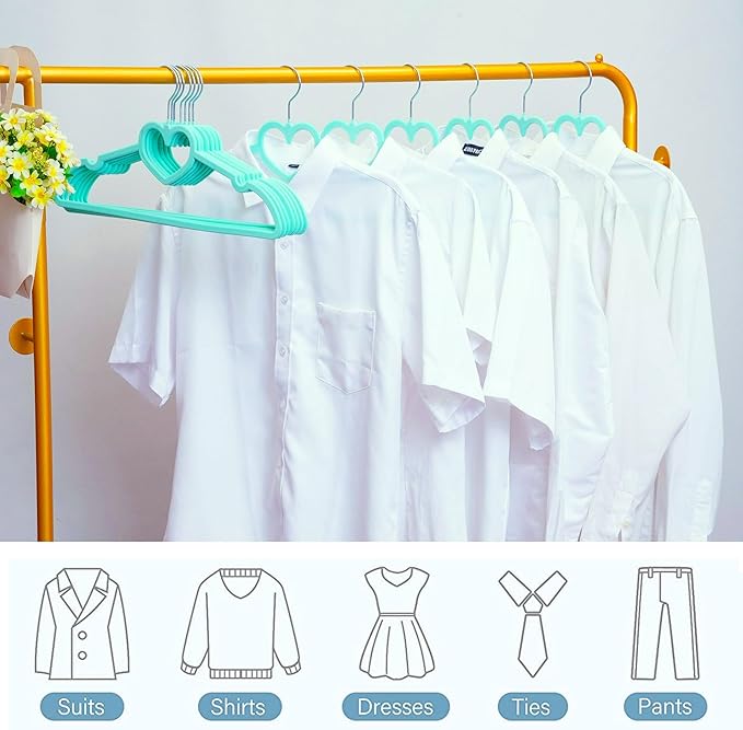 Velvet Hangers 20 Pack, 16" Non Slip Adult Hangers, Slim Clothes Hanger with 360 Degree Swivel Hook - Durable & Cute for Coats, Shirts, Dress (Green)