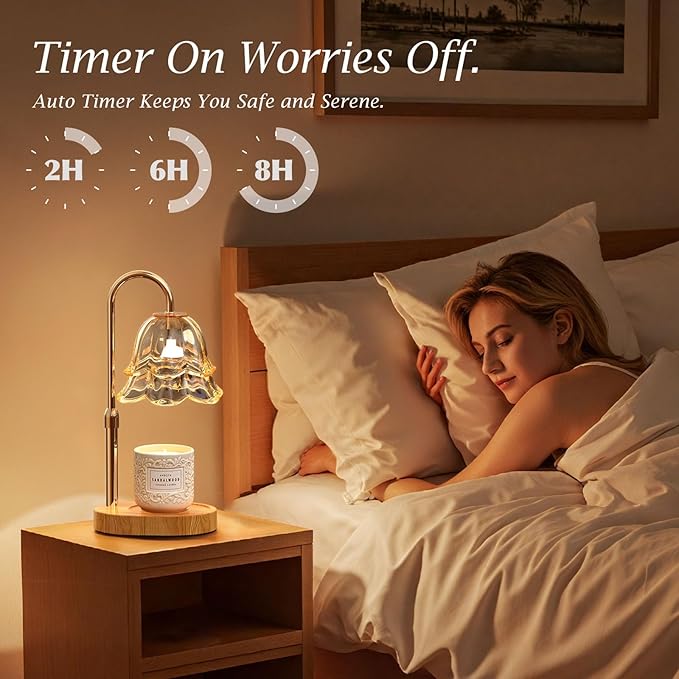 Candle Warmer Lamp Birthday Gifts for Women, Adjustable Height Candles Lamp with Timer New Home Essentials, Teen Girl Room Essentials and Decor for Friends