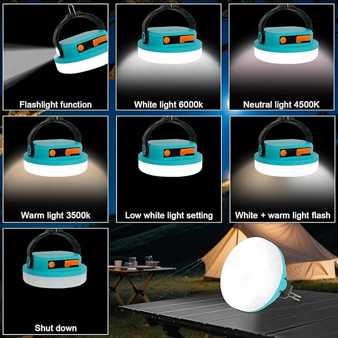 Rechargeable Camping Light MAYDENG 4000mAh , 100W, Waterproof LED Light. Suitable for Outdoor Emergencies, Hiking, and Backpacking.