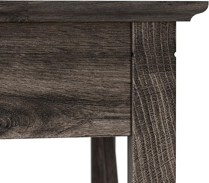 Bush Furniture Key West 60W Modern Farmhouse L Shaped Desk in Dark Gray Hickory, 60-Inch Corner Computer Table for Home Office Workspace