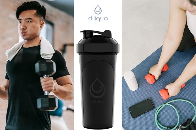 2 PACK, Double 24 oz Shaker Bottles with Powerful Wire Whisks for Protein Mixes | Leakproof Blender Shaker Bottles (Black)| BPA-Free & Dishwasher Safe | Shaker Cup for Protein Shakes