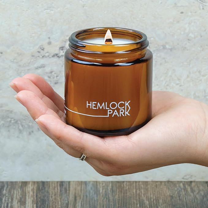 Hemlock Park Crackling Wood Wick Candle Handcrafted with Natural Coconut Wax (Small 4 oz, Desert Prickly Pear)