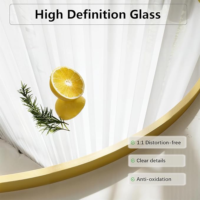 Oversized Full Length Mirror, 38"x77" Large Arched Floor Mirror Full Length with Stand, Room Decor Big Full Body Mirror with HD Tempered Glass Aluminum Frame for Bedroom Living Room, Gold