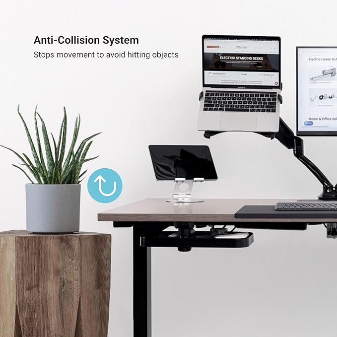 Progressive Desk Standing Desk 60x30. Dual Motor, 3 Stages Height Adjustable Stand up desks for Home Office, 60 inch - Bright Beech/Grey Frame