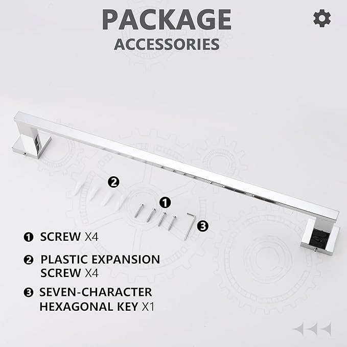 LANC Chrome Towel Bar for Bathroom Wall Mounted 20-Inche 50CM Silver Bath Towel Rack Stainless Steel Polished Towel Rod for Lavatory Kitchen Towel Holder Towel Hanger, A9010CP-L5