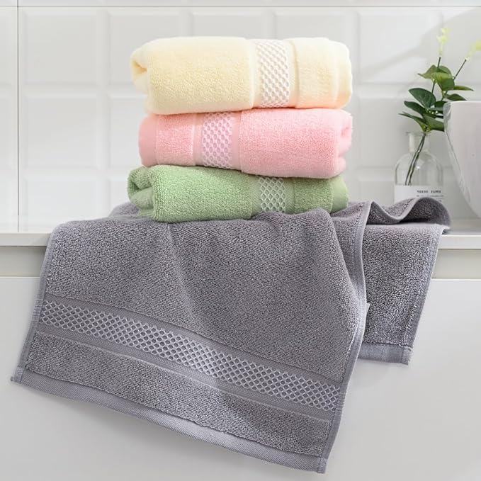 sense gnosis Beige Hand Towel Set of 2 Absorbent 100% Cotton Quick Dry Super Soft Hand Towels for Bathroom 13 X 29 Inches