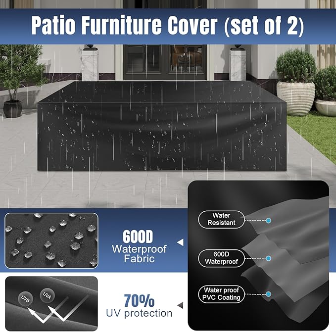 Aoxun 12 Pieces Patio Furniture Set Wicker Rattan Outdoor Sectional Conversation Set with Coffee Table and 4” Thickened Cushions, Gray Black (Waterproof Cover Included)