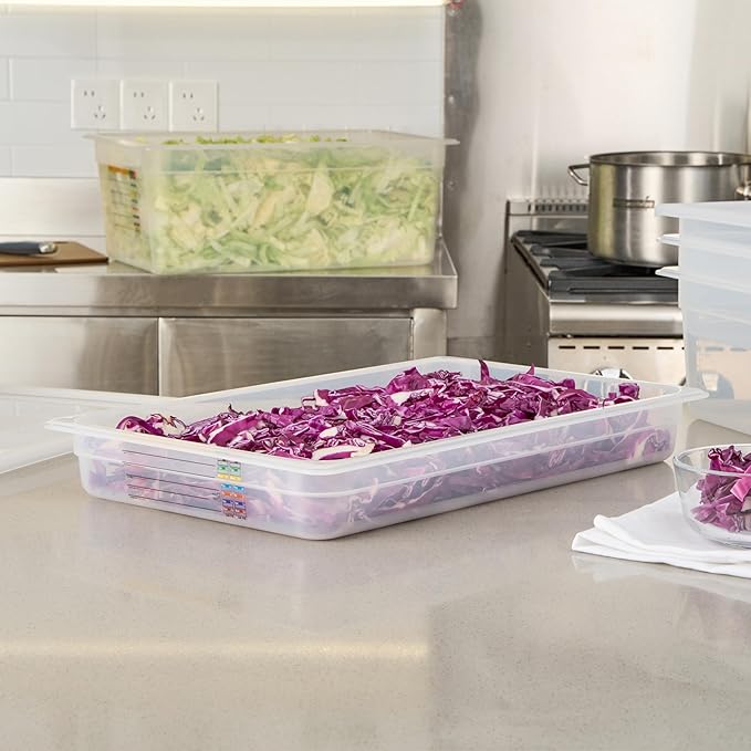 Restaurantware Food Storage Container 1 Pack of 20.7 x 12.6 x 2.5 Inches Plastic Stackable Storage Box White Reusable Label Container Dishwasher Safe For Restaurants And Kitchens