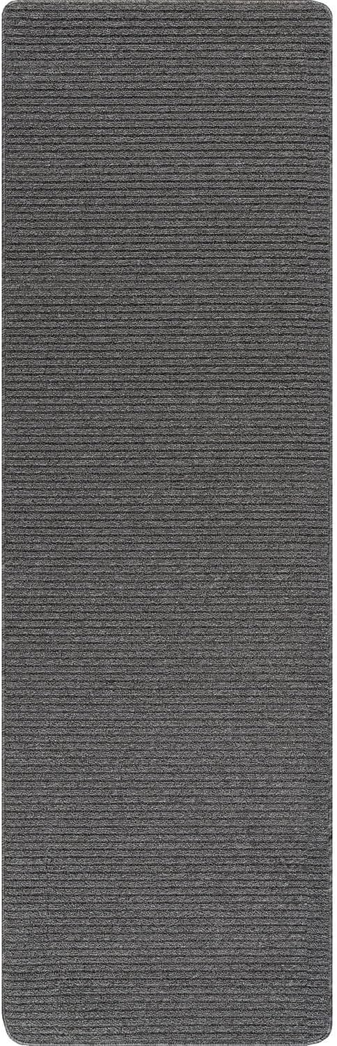 Non Slip Gray Solid Rubber Back Thing Runner Rugs for Living Room 2x10 for Kitchen, Rug for Bedroom and Hallway, Stain Resistant Easy Cleaning Non Shedding Carpet Gray 2 x 10