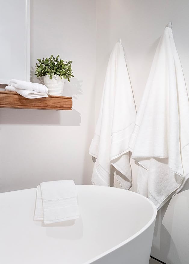 Fabdreams 100% Organic Cotton Bath Sheet Set of 2 700 GSM Oversized Towels Ultra Soft Plush Absorbent Durable Skin-Friendly Spa Hotel Premium Comfort Large 36 x 70 in White